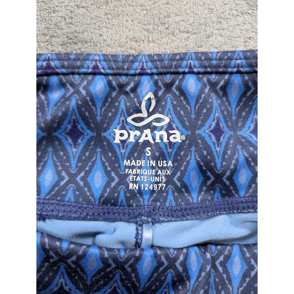 prAna Leggings Womens S Blue Geometric Capri Yoga Workout Activewear Stretch - Picture 5 of 10